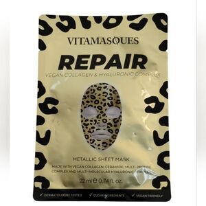 Vitamasques Repair Metallic Sheet Mask Vegan Collagen for All Skin Types